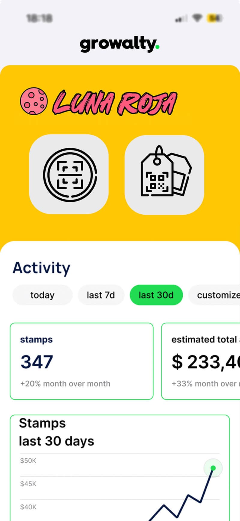 Growalty app for business owners